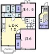 ロジュマン　ドゥ　クール 2LDKの間取り
