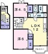 ロジュマン　ドゥ　クール 2LDKの間取り