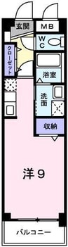スプリング　セブン 1Kの間取り