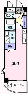 スプリング　セブン 1Kの間取り