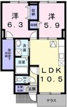 フローレス 2LDKの間取り