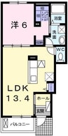 ブラウベルク青山 1LDKの間取り