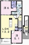 ブラウベルク青山 2LDKの間取り