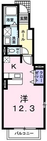 グレイス　コート 1Kの間取り