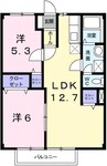 サンシティー長野 2LDKの間取り