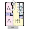 パレスイナバ 2LDKの間取り