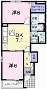 チェリー・ブロッサムIII 2DKの間取り