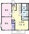 エスポワール新在家 2LDKの間取り