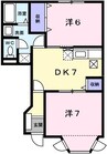 ルクプル　プラース 2DKの間取り