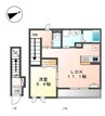 フォレスト土山 1LDKの間取り