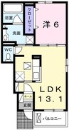 インプレス・ヴィラ 1LDKの間取り