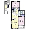 ラフレシール・ベルV 2LDKの間取り
