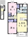インプレスIII　Ｂ 2LDKの間取り