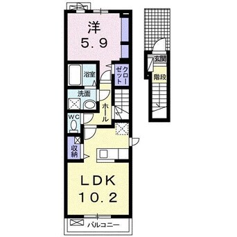 間取図 メゾングレーヌ網干新在家Ｂ