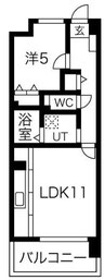 THE MUSE栗山 1LDKの間取り