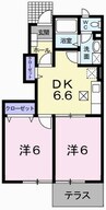 シエル・ソーレ 2DKの間取り