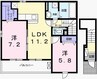 プチＫハウス 2LDKの間取り