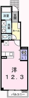 アメニティ・アミノウチＢ 1Rの間取り
