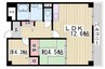 泉マンション 2LDKの間取り