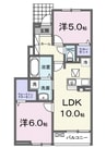 ＣＯＣＯメゾン　ＨＪ 2LDKの間取り