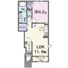 アーバン桜 1LDKの間取り