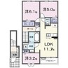 グランベッセルIII 2LDKの間取り