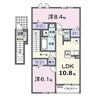グランベッセルI 2LDKの間取り