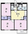 エスポワールドミールＢ 3DKの間取り