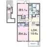 ソレイユガーデン 2LDKの間取り