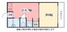 インタービレッジ三条 1DKの間取り