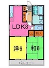 グランパーチェ白浜 2DKの間取り