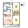 アムールエバーハイツ 2LDKの間取り