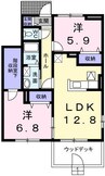 エメラルド雅 2LDKの間取り