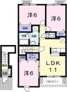オアシス上ノ茶屋 3LDKの間取り