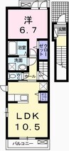 カルムＴ 1LDKの間取り