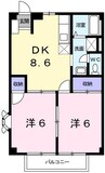 エスポワール御立Ｂ 2DKの間取り