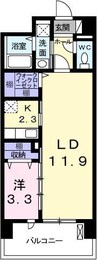 クレール姫路 1LDKの間取り