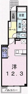 サンセール 1Rの間取り