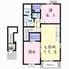 さくら　弐番館 2LDKの間取り