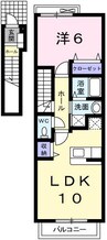 セントラル　フィールド 1LDKの間取り