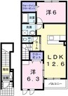 ソレイユ　II番館 2LDKの間取り