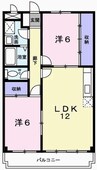 シャトー藤 2LDKの間取り