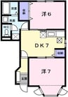 ジョヌ　フルール 2DKの間取り