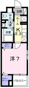 パティオ 1Kの間取り