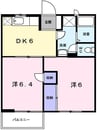 パークサイド１ 2DKの間取り