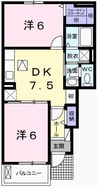 フィオレンティーナII 2DKの間取り