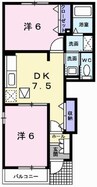 ベル　フルール 2DKの間取り