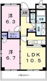 メゾン・ジエルメＭ 2LDKの間取り