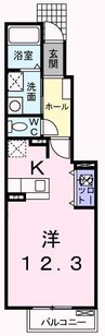 メリフィーＢ 1Kの間取り