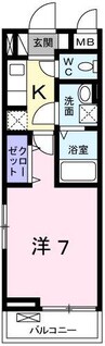 メゾンサンライズ 1Kの間取り
